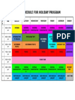 Daily Schedule For Holiday Program: Lampiran 1: Contoh Jadwal Belajar