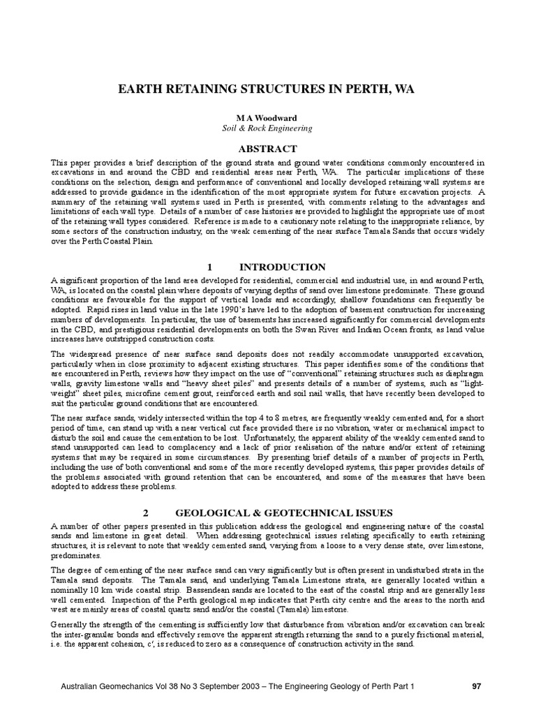 Retaining Structures in Perth, WA | PDF | Deep Foundation ...