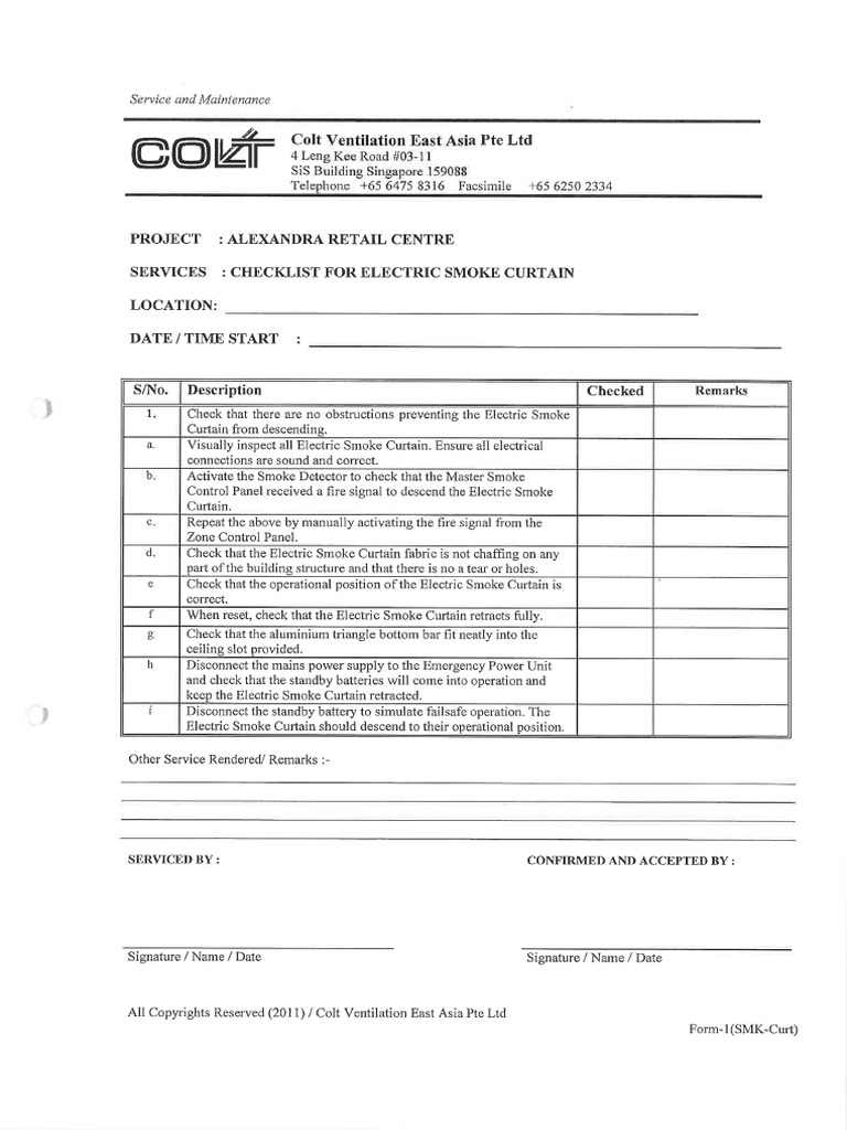 ESCS Check List | PDF