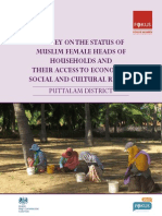 A Study On The Status of Female Heads of Households and Their Access To Economic, Social and Cultural Rights (Puttalam)