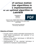 Study of Various Motion Estimation Algorithms in H.264 & Implementation of An Optimal Algorithm in Labview