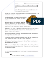 Area and Perimeter Word Problems - Independent Practice Worksheet