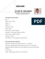Resume: Eric Jay M. Malingin