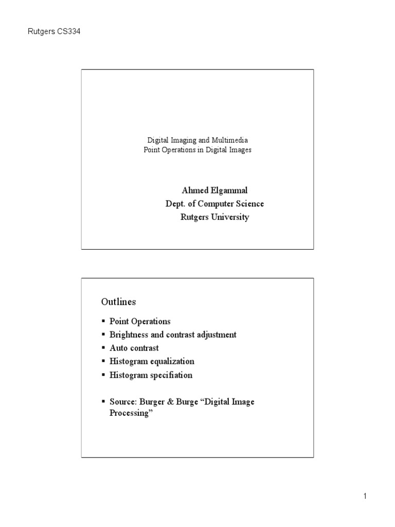 Point Operation | PDF