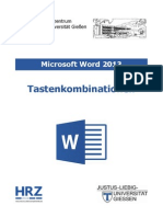 Microsoft Word 2013 Tastenkombinationen