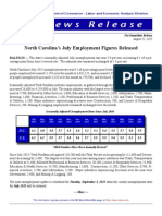 North Carolina Jobs Report for July 2015