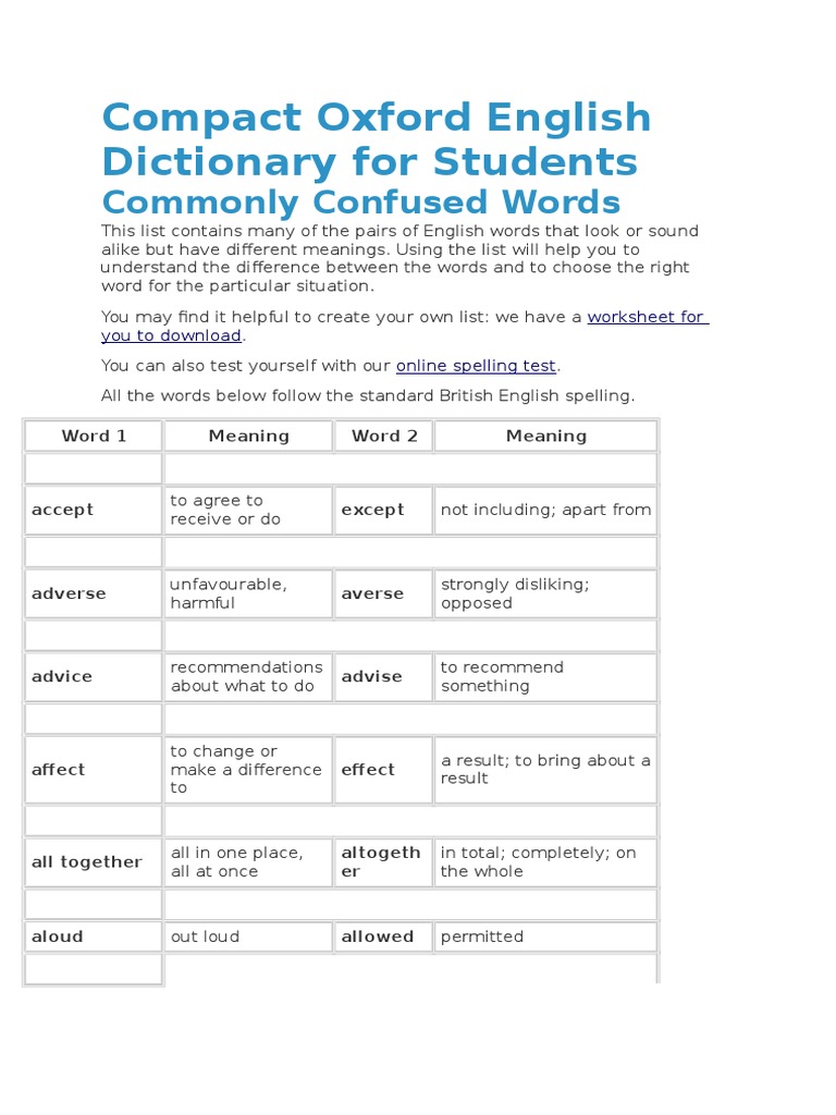 Compact Oxford English Dictionary For Students PDF