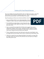 Steps For The Calculation of Pro Forma Financial Statements