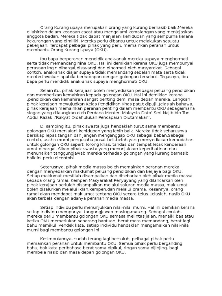 Langkah Langkah Untuk Membantu Orang Kurang Upaya