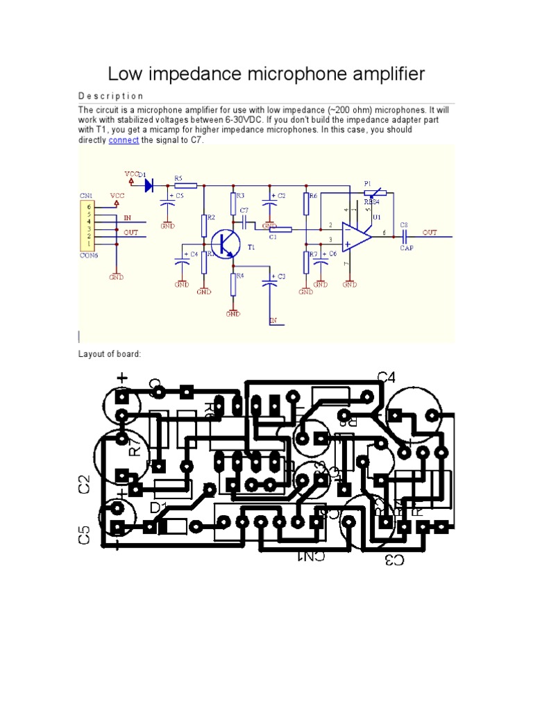 Low Impedance Microphone Amplifier PDF