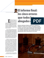 3-El Informe Final. Los 5 Errores Que Todos Los Abogados Cometen IURIS Nov 2012