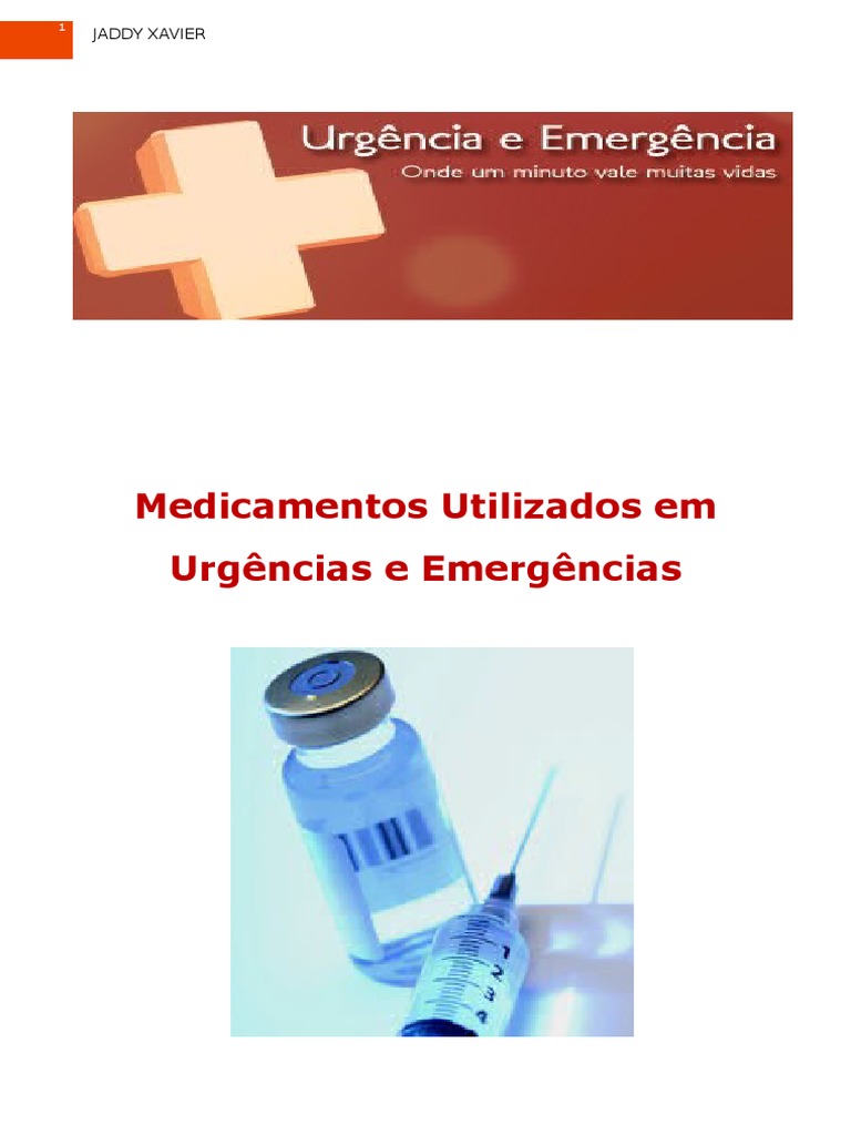 Medicações URGÊNCIA - EMERGENCIA | PDF | Midazolam | Hipertensão