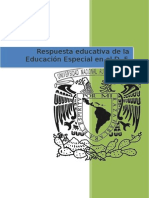 Respuesta Educativa de La Educación Especial en El D. F