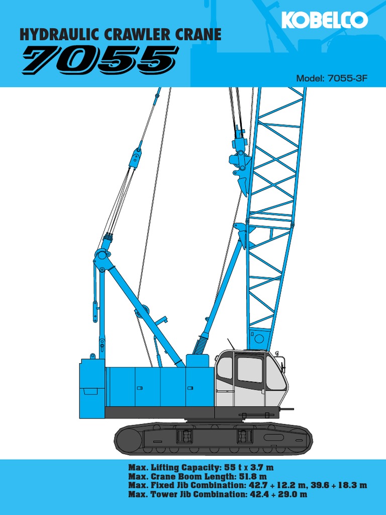 Hydraulic Crawler Crane Model 7055-3F | PDF | Crane (Machine ...