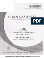 Contoh Soal UN Matematika SMK Kelompok Teknologi, Kesehatan Dan Pertanian