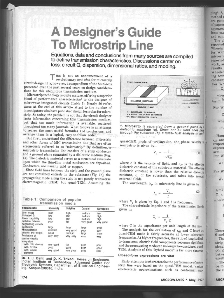 A Designer's Guide To Microstrip Line | PDF