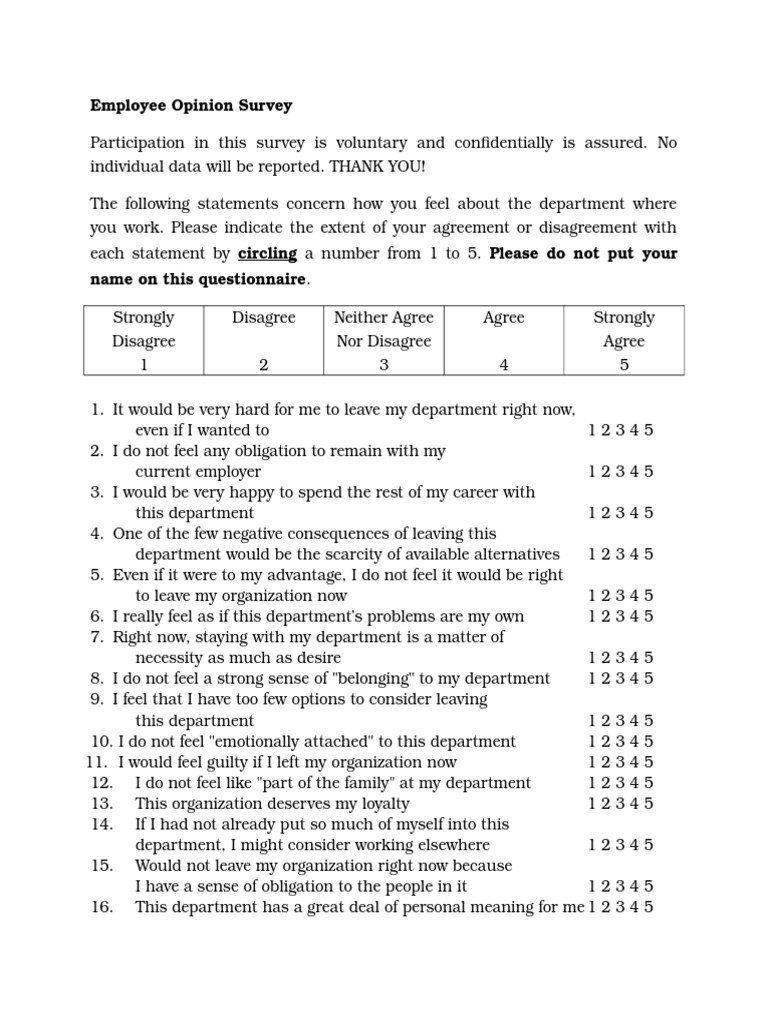 best questionnaire sample for research paper
