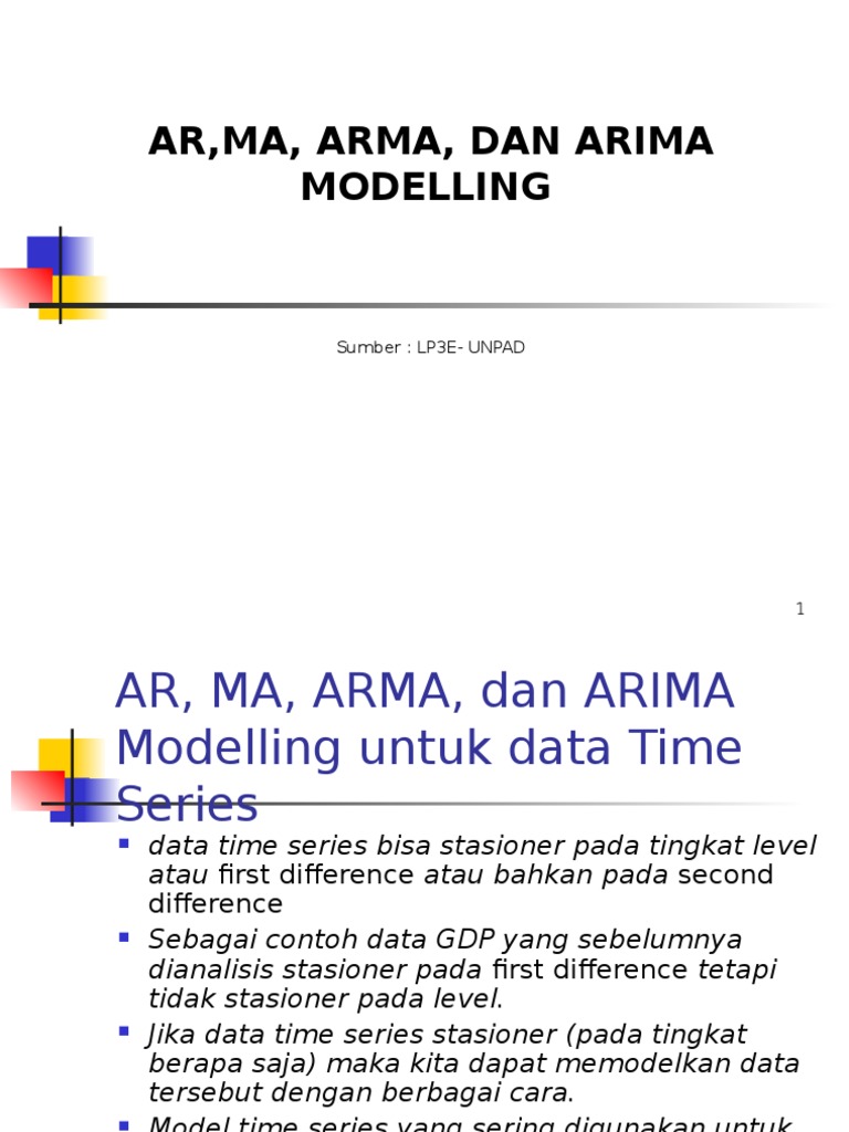 Model AR, MA, ARMA, dan ARIMA Time Series | PDF | Metode & Bahan Ajar ...
