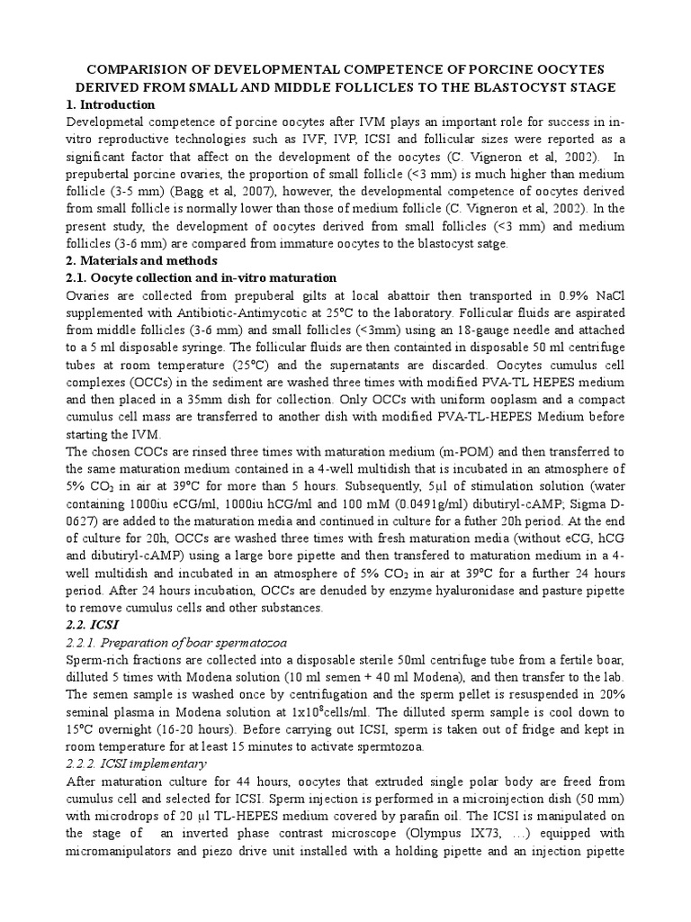 IVM and IVF Protool | PDF | In Vitro Fertilisation | Human Reproduction