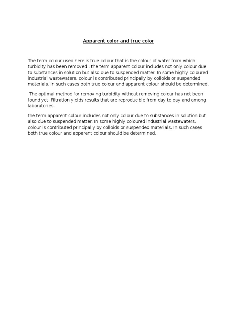 Apparent Color and True Color PDF