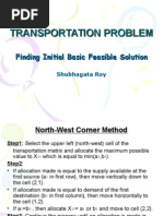 Transportation Problem - Finding Initial Basic Feasible Solution