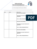 Solids and Liquids Post Unit Sorting Assessment With Room For Detailed Notes