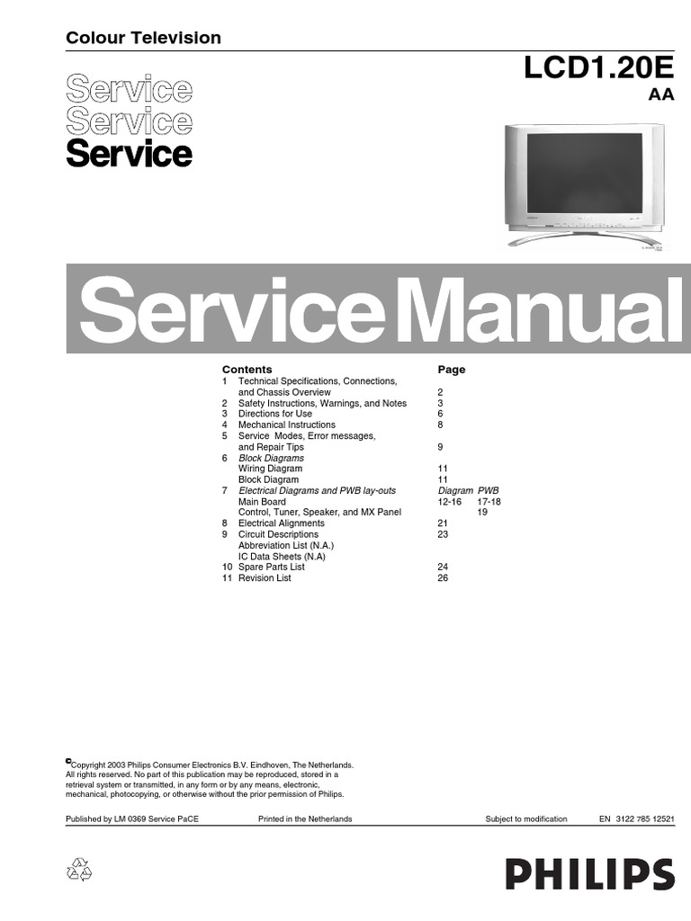 Manual Servico Tv Lcd Philips Chassis LC1.20e Aa | Soldering | Printed  Circuit Board