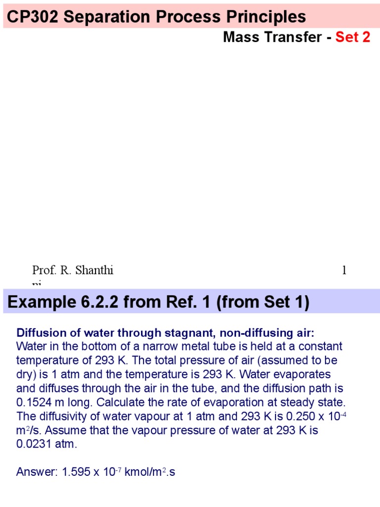 Mass Transfer and Diffusion Principles | PDF | Diffusion | Solution