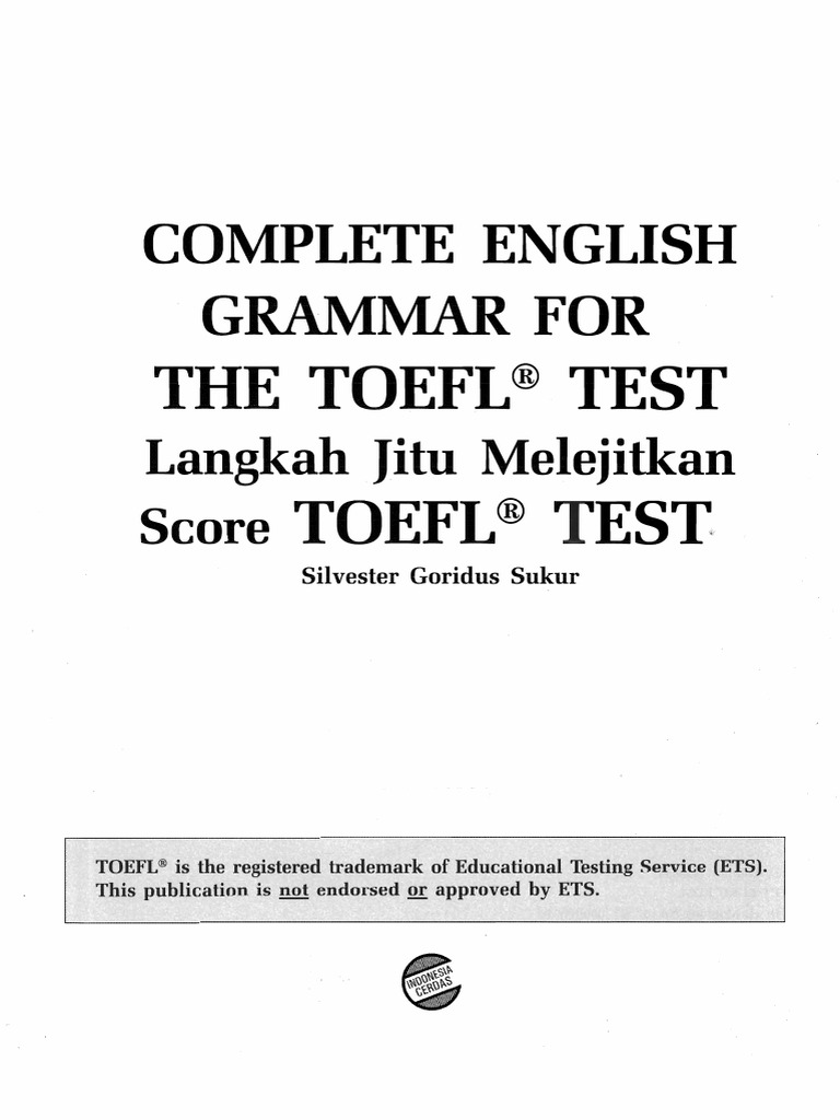 Complete English Grammar For The TOEFL Test PDF