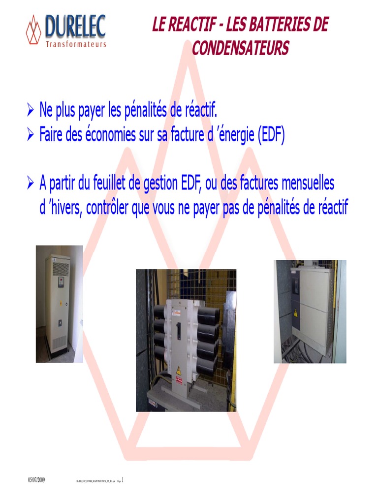 Infos Batteries de Condensateurs Puissance apparente Puissance