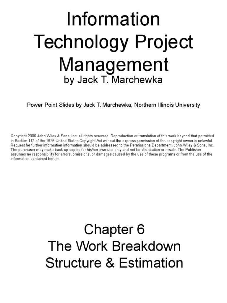 Information Technology Project Management: by Jack T. Marchewka | PDF ...