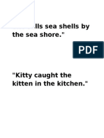 She Sells Sea Shells by The Sea Shore."