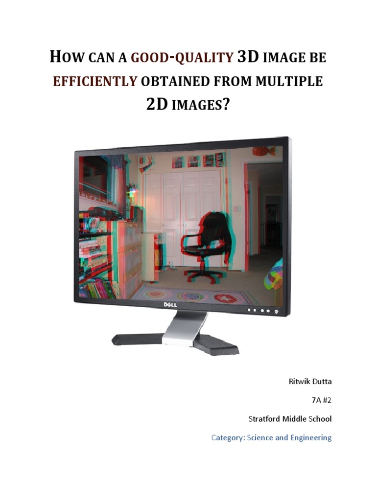 Anaglyph Science Fair Report | PDF | Stereoscopy | Camera