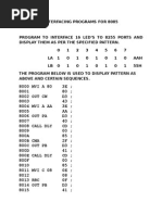 Interfacing Programs For 8085