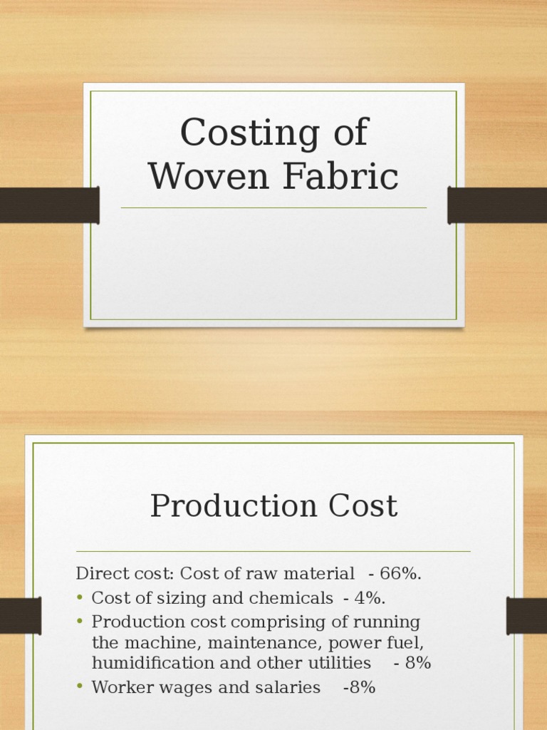 Costing of Fabric Woven PDF Yarn Weaving