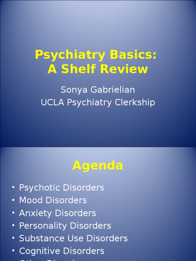 Psychiatry Shelf Review PDF Schizophrenia Psychosis