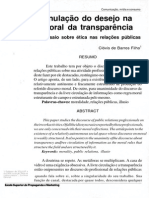 Anulação Do Desejo Na Moral Da Transparência