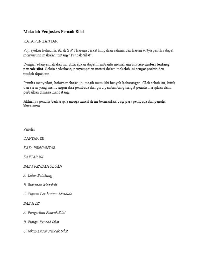 Makalah Penjaskes Pencak Silat Docx
