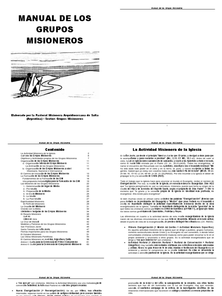 Manual para Grupos Misioneros | PDF | Misionero | Iglesia Católica
