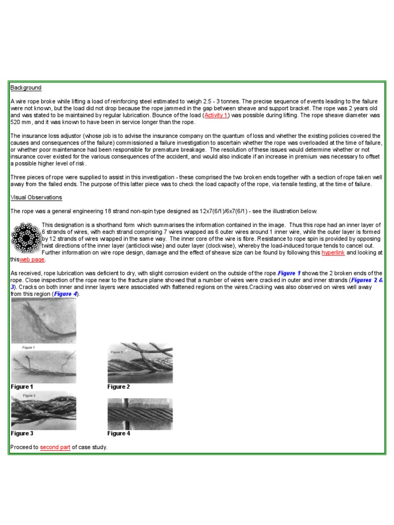 Wire Rope Failure Case Studies Strength Of Materials Fracture