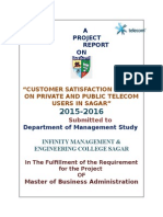 A Project ON: "Customer Satisfaction Survey On Private and Public Telecom Users in Sagar"