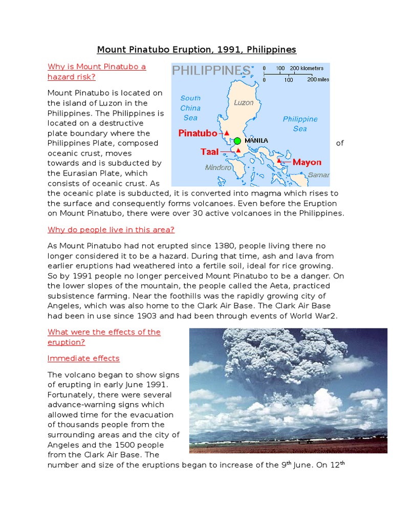 Mount Pinatubo Eruption PDF Volcano Types Of Volcanic Eruptions