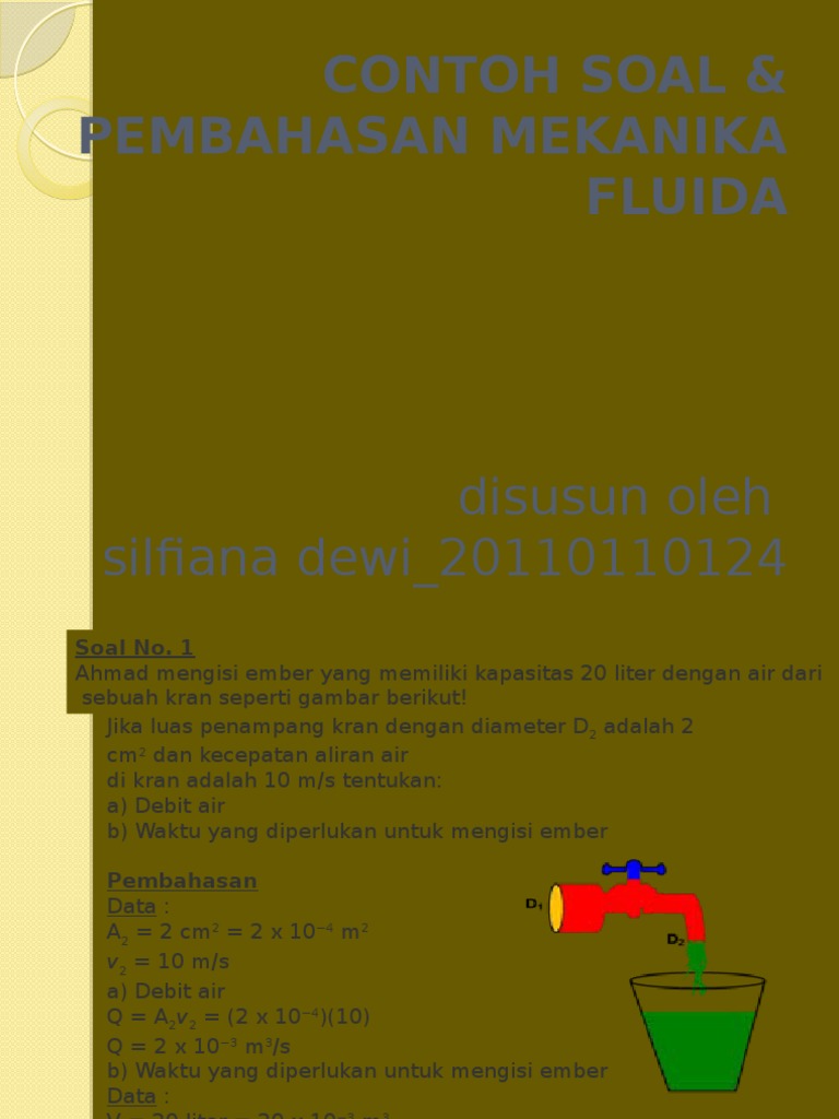 Contoh Soal Pembahasan Mekanika Fluida PDF