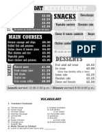 Cardapio Menu