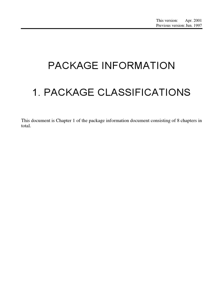 Package Information 1. Package Classifications | PDF