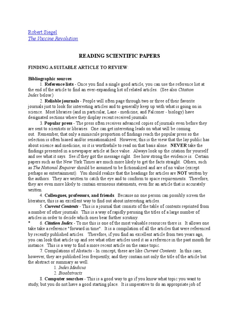 Reading Scientific Papers Guide | PDF | Abstract (Summary) | Citation