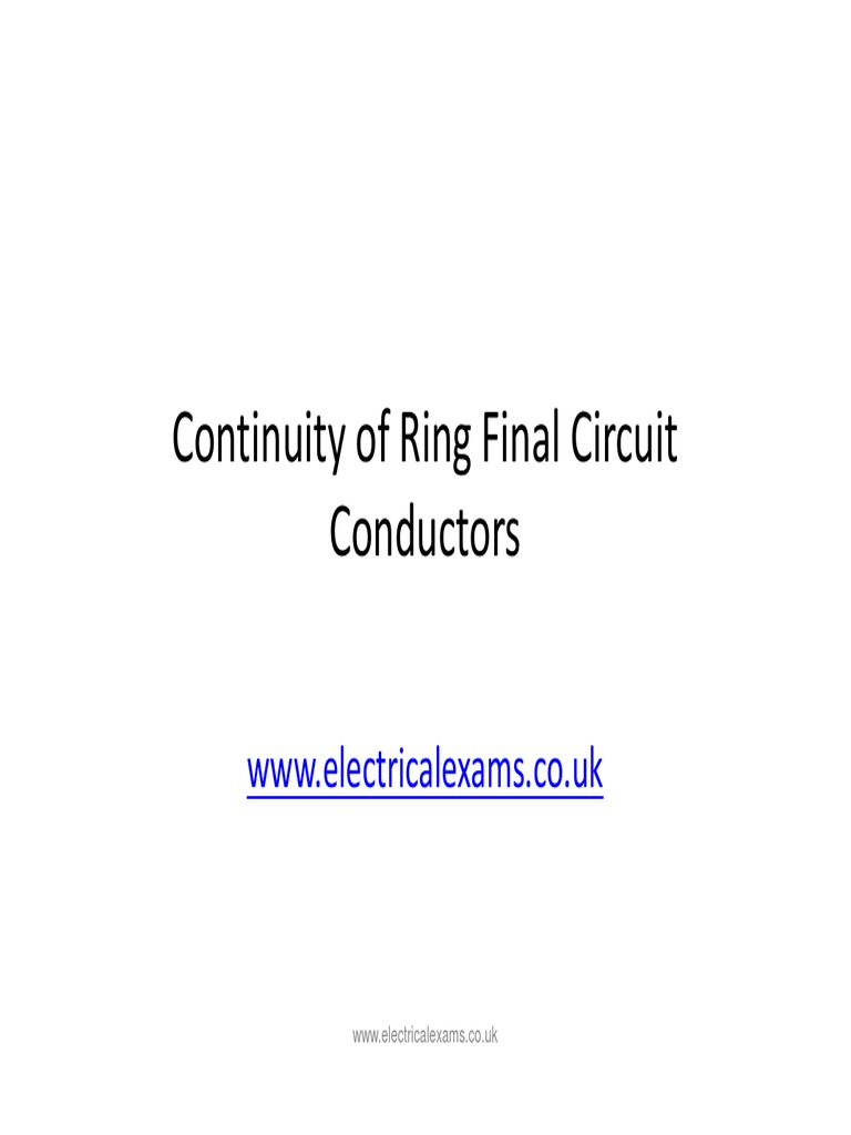 Ring Final Circuit Continuity Steps | PDF