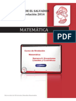 Material Semana 6 Matemática Ecuaciones Lineales y Cuadráticas Versión PDF