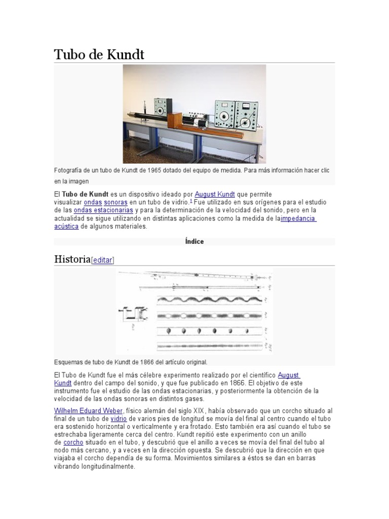 Tubo de Kundt PDF Olas Fenomeno fisico