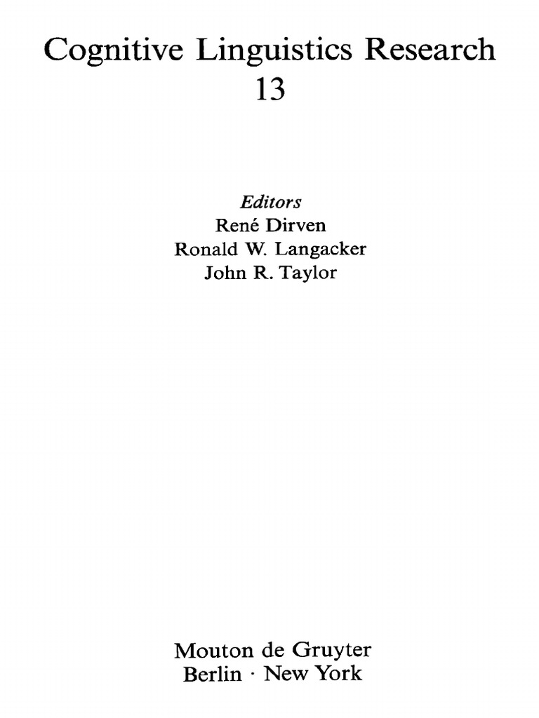 Cognitive Semantics and Structural Semantics | PDF | Semantics ...
